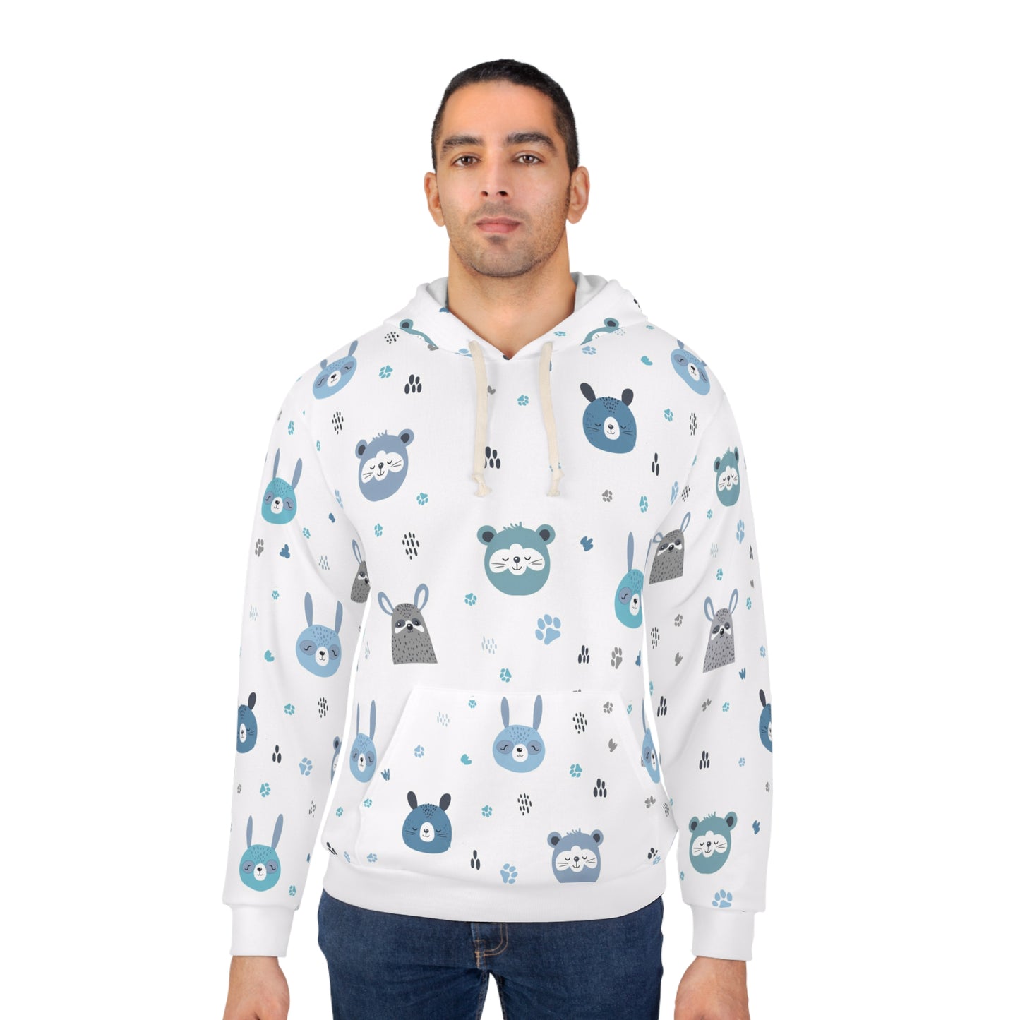 Unisex Pullover Hoodie (Cute Wild Animals Design)