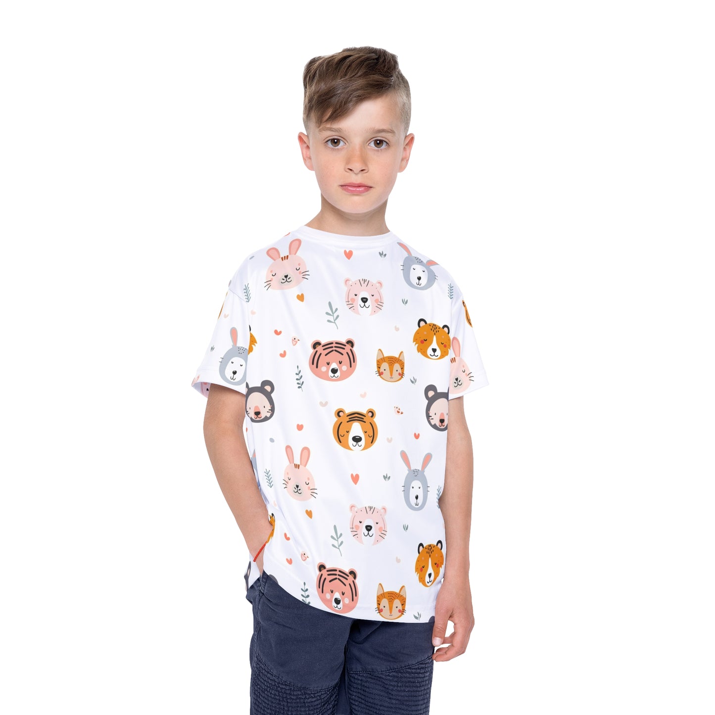 Kids Active Tee (Cute Wild Animals Design)
