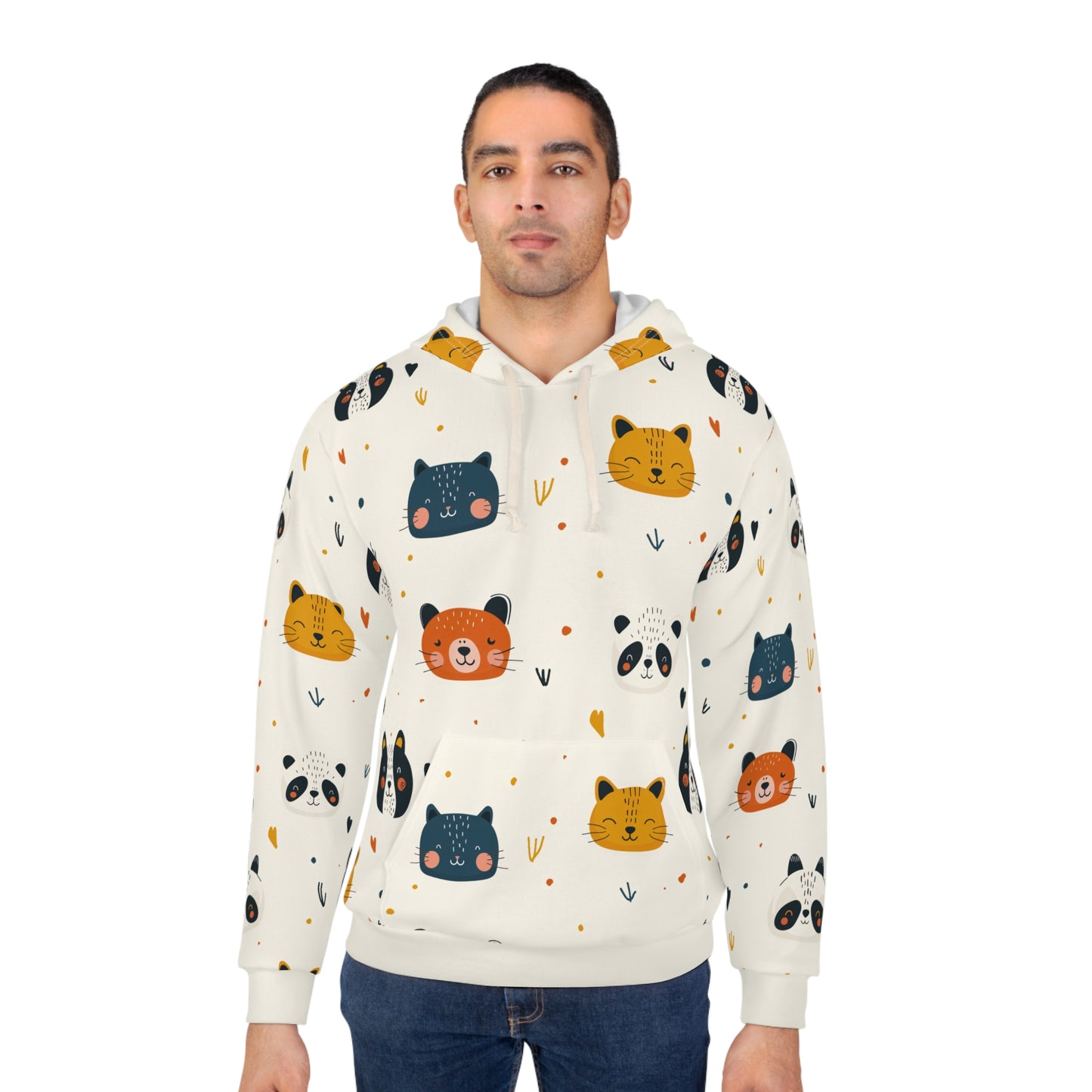 Unisex Pullover Hoodie (Cute Wild Animals Design)