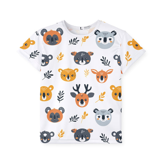 Kids Active Tee (Cute Wild Animals Design)