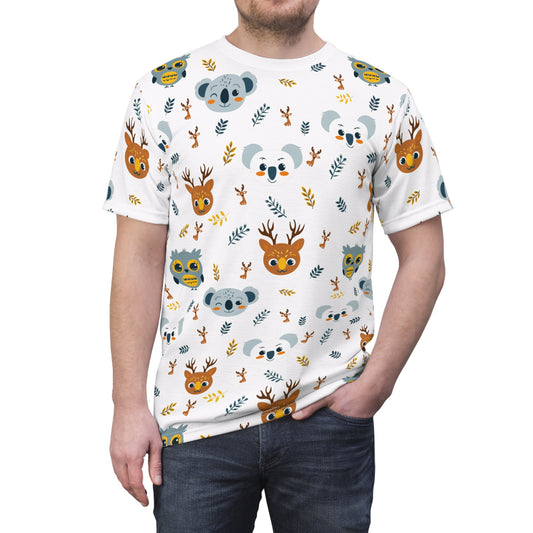 Men's Cut & Sew Tee (Cute Wild Animals Design)