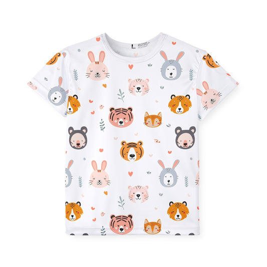 Kids Active Tee (Cute Wild Animals Design)