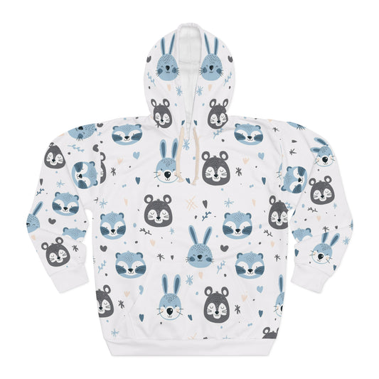 Unisex Pullover Hoodie (Cute Wild Animals Design)