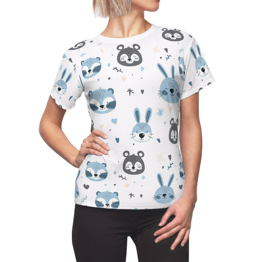Women's Cut & Sew Tee (Cute Wild Animals Design)