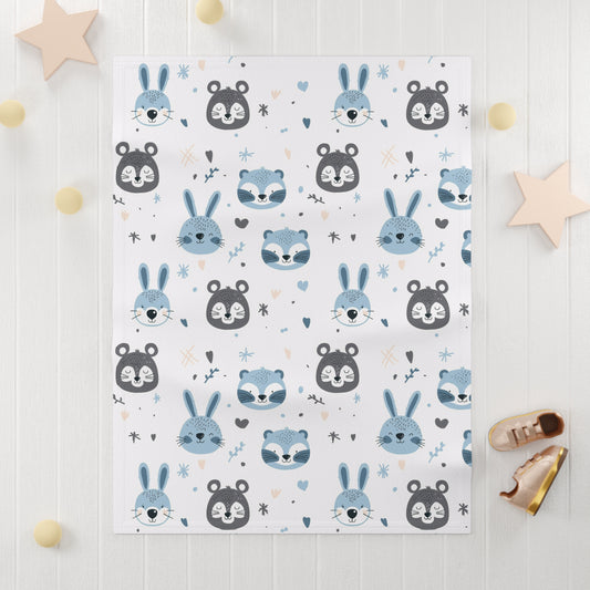 Baby Soft Fleece Blanket (Cute Wild Animals Design)