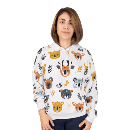 Unisex Pullover Hoodie (Cute Wild Animals Design)