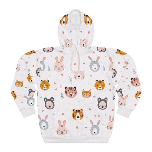Unisex Pullover Hoodie (Cute Wild Animals Design)