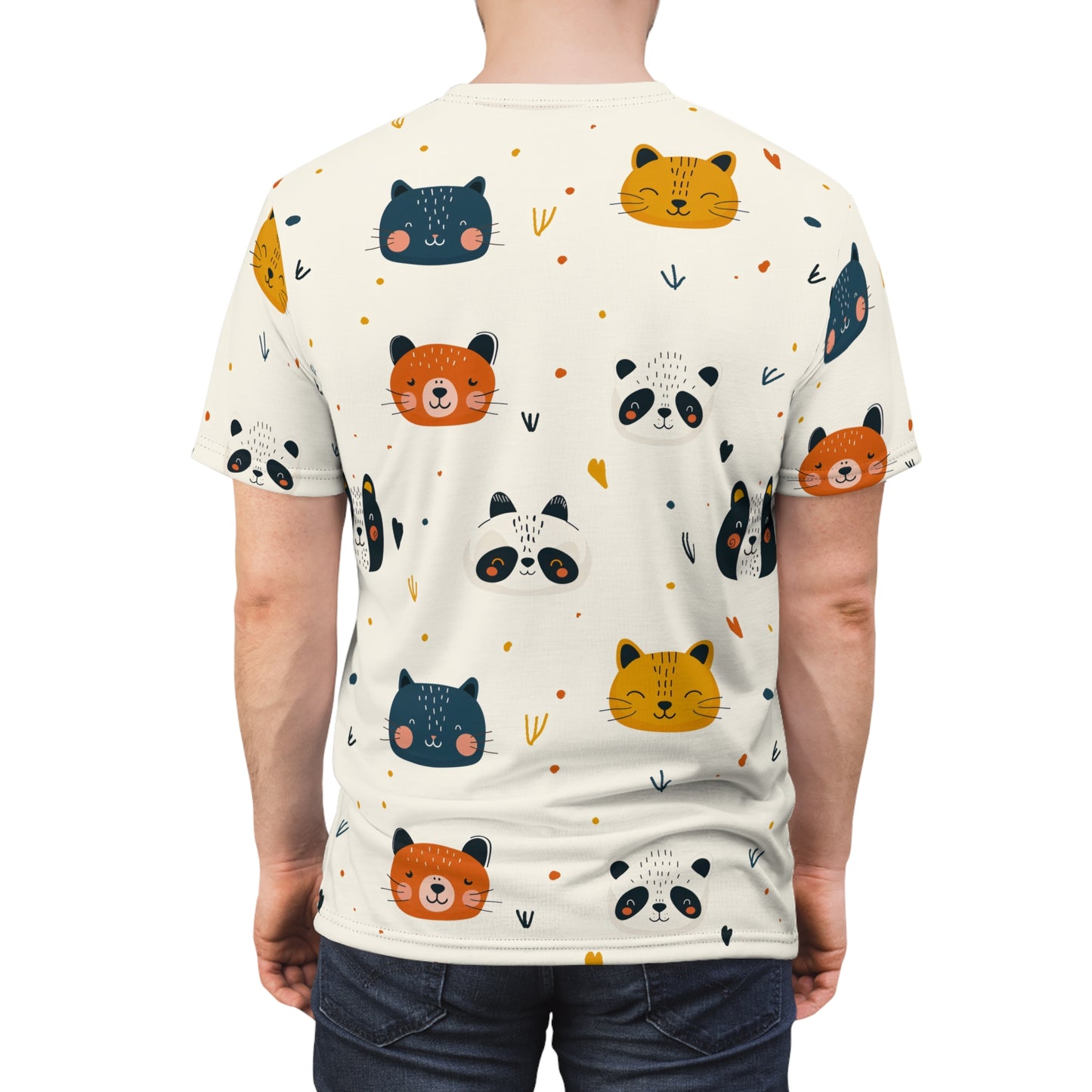 Men's Cut & Sew Tee (Cute Wild Animals Design)