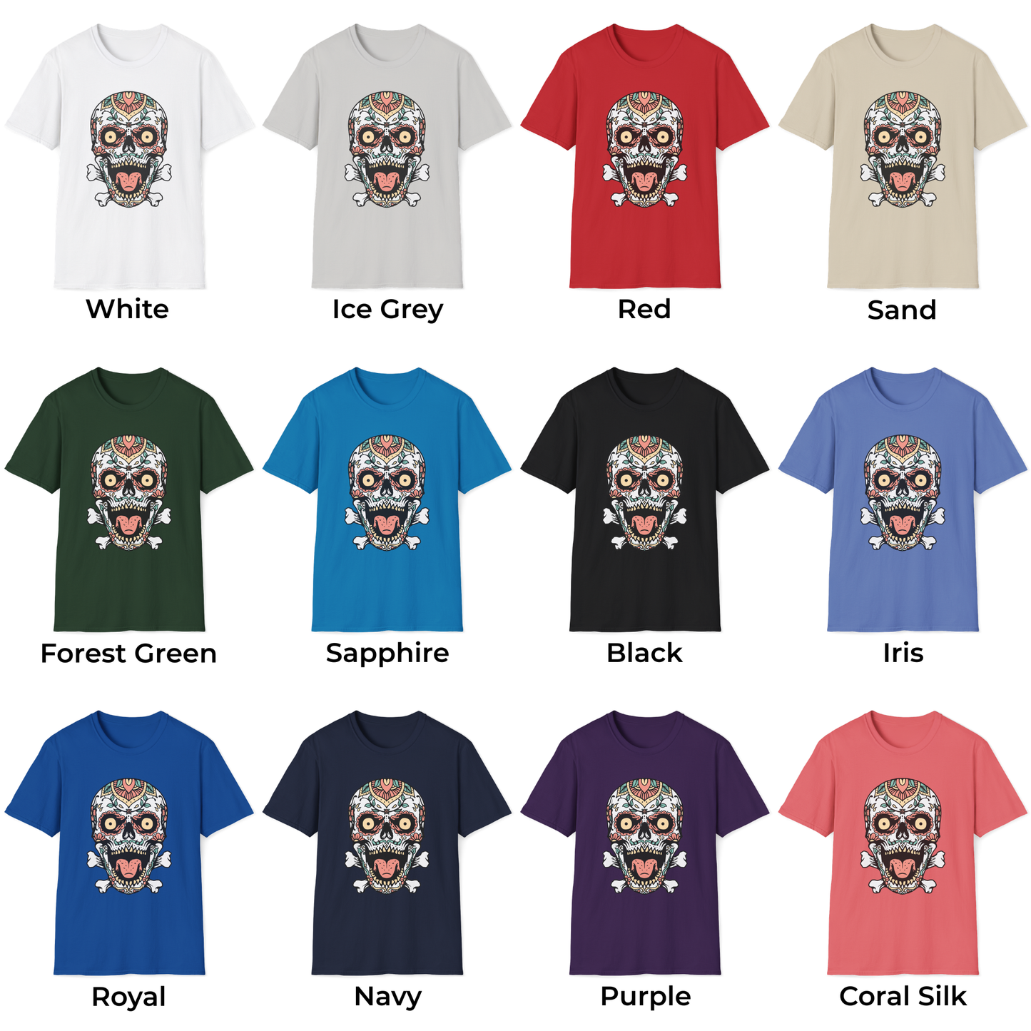 Colorful Skull Graphic Unisex T-Shirt