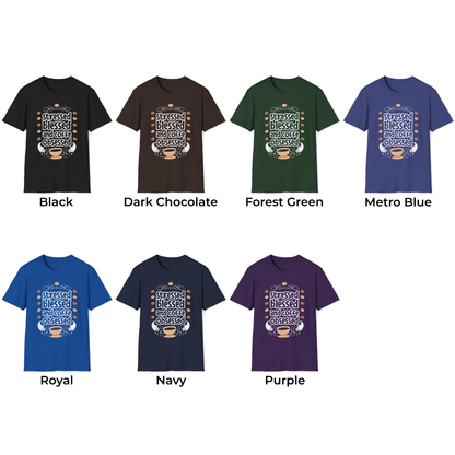Stressed Blessed And Coffee Obsessed Unisex T-Shirt