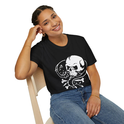Gothic Skull and Cat Unisex T-Shirt
