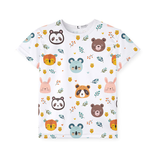 Kids Active Tee (Cute Wild Animals Design)
