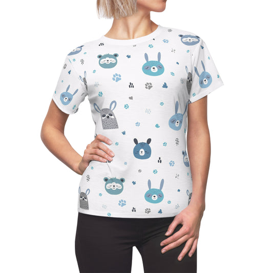 Women's Cut & Sew Tee (Cute Wild Animals Design)
