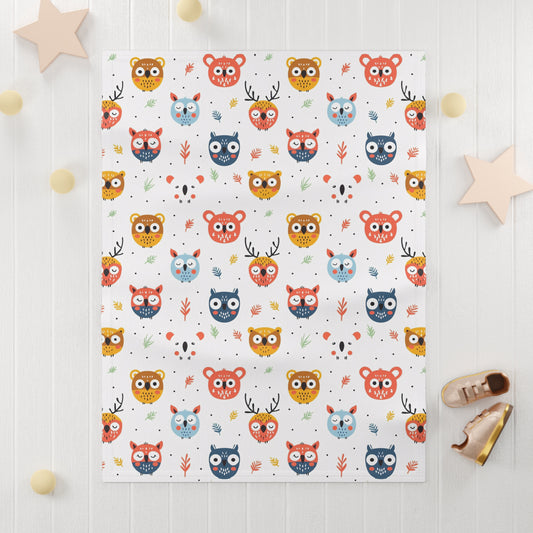 Baby Soft Fleece Blanket (Cute Wild Animals Design)